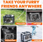 XL Cat & Small Dog Carrier | 25" L x 16" W x 17" H - up to 40 lbs - NOT TSA Compliant - Small Dogs or Large Cat Carrier with Wheels - Extending Handle, 360° Rotation Wheels & Extra Ventilation