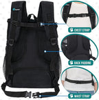 PetAmi Dog Backpack Carrier, Airline Approved Cat Backpacks for Carrying Small Large Cats, Pet Carrier Back Pack, Ventilated Soft Sided for Travel, Hiking, Camping, Max 18 lbs, Black