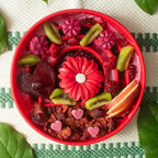 The Slowdown Bowl Silicone Slow Feeder for Dogs & Puppies, Slow Eating, Modern Lick Mat Design, Reduces Gulping, Fits 2 Cups 7.5” Across x 1.5” Tall, Mealtime Challenge, Medium-Cherry