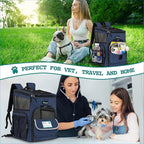 PetAmi Dog Backpack Carrier, Airline Approved Cat Backpacks for Carrying Small Large Cats, Pet Carrier Back Pack, Ventilated Soft Sided for Travel, Hiking, Camping, Max 18 lbs, Navy