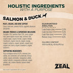 ZEAL Canada Air-Dried Salmon & Duck Recipe for Dogs - Superfood Omega-3 Rich, Dual-Protein, Grain Free, No Fillers, Complete Nutrition (Salmon & Duck, 1 lb)