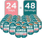 IAMS Perfect Portions Indoor Adult Grain Free Wet Cat Food Pate, Salmon Recipe, 2.6 oz. Easy Peel Twin-Pack Trays (24 Count, 48 Servings)