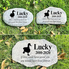 Zatanmulo Personalized Pet Memorial Stone, Garden Memorial Stone Personalized, Duck Headstone, Duck Tombstone, Memorial Plaque Outdoor, Garden Stepping Stone (Duck)