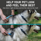 Maxpower Planet Pet Grooming Rake and Dematting Comb for Dogs - Dog Grooming Supplies, Undercoat Rake for Dogs, Cats - Extra-Wide Deshedding Dog Brush, Deshedder Comb for Long Hair - Reduce Shedding