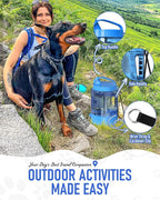 Portable Dog Travel Water Bottle, 77oz Large Dog Water Bowl Dispenser Portable, Leakproof Pet Drinking Bottle Dispenser for Hiking Camping Walking Travelling Beach Car Trips, BPA Free,Blue