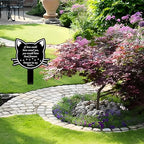 12 inch Metal Cat Memorial Grave Markers for Cats Cemetery Headstones Decorations Grave Pets Cemetery Headstones Ornaments Markers Headstone Pet Stake Graveside Sign Black Sympathy Garden Stake Decor
