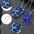 Saintrygo 48 Pcs Camouflage Dog Tags Military Acrylic Army Dog Tags Party Favors Camo Party Favors Include 24 Camo Necklaces with 24 Beaded Chains for Kids Men Women(Dark Colors)