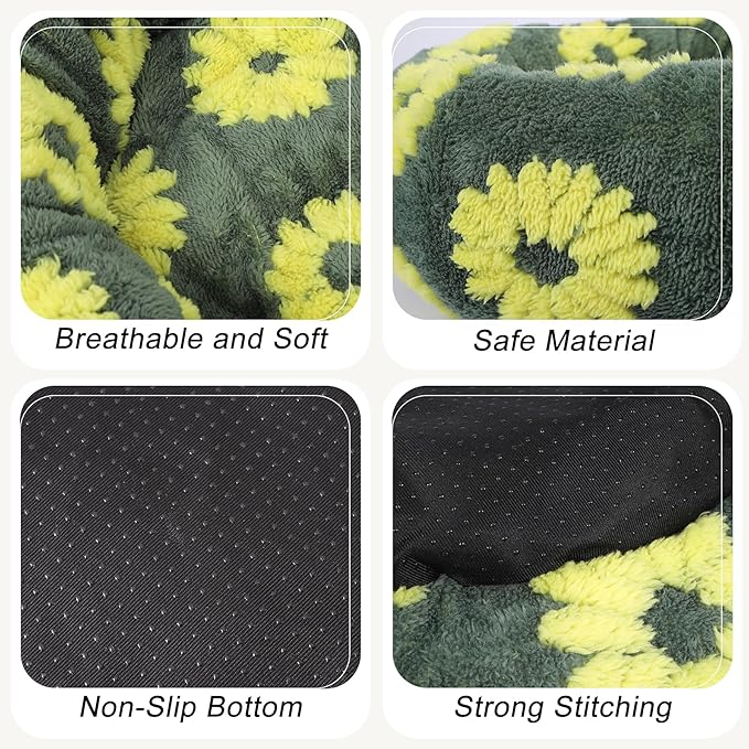 Calming Dog Bed, Dog Beds Fits up to 15 lbs Pets, Fluffy Donut Dog & Cat Bed Washable, Round Anti Anxiety Dog Bed, Small Dog Bed with Non-Slip Bottom (Yellow, 20" x 20")