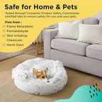 Best Friends by Sheri Bundle Set The Original Calming Shag Donut Cuddler Cat and Dog Bed + Pet Throw Blanket Frost Small 23" x 23"