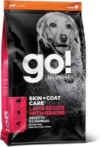 Go! Solutions Skin + Coat Care, Dry Dog Food, Lamb Recipe with Grains, 22 lb Bag