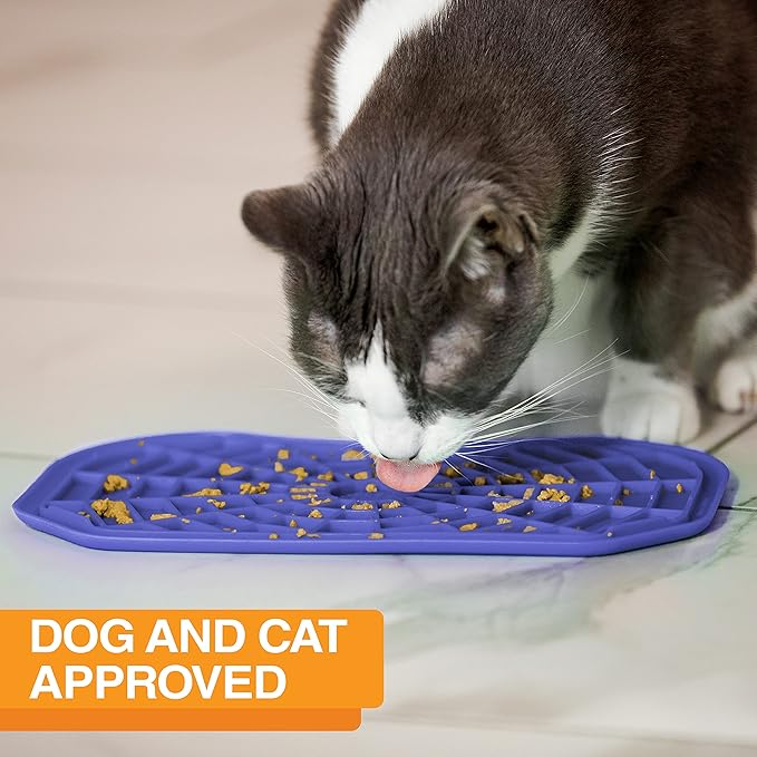 Neater Pets - Neat-Lik - Slow Feeding Pad for Dogs & Cats - Puzzle Toys Provide Boredom & Anxiety Relief - Fill Licking Pad with Healthy Treats & Food (2 Pack, Green & Purple)