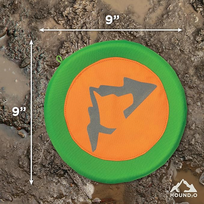 Playology Hound2O Dog Toys | Reflective Flyer Toy Frisbee for Dogs | Orange Outdoor Toy - Easy to Clean and Made from Non Toxic Materials