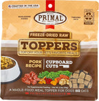 Primal Dog Food Toppers & Cat Food Toppers, Cupboard Cuts, Grain Free Meal Mixers with Probiotics, Raw Freeze Dried Dog Treats & Cat Treats, Great for Training (Pork, 3.5 oz)