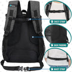 PetAmi Dog Backpack Carrier, Airline Approved Cat Backpacks for Carrying Small Large Cats, Pet Carrier Back Pack, Ventilated Soft Sided for Travel, Hiking, Camping, Max 18 lbs, Charcoal