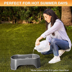 Neater Pet Brands Large Water Bowl for Dogs, Outdoor Dog Water Bowl (1.25 Gallon Extra-Large Capacity), Big Trough Style Food Dish for Indoors or Outside, No Spill Large Dog Bowls, Gunmetal Grey