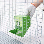 Metal Small Animal Feeder with Lid, Heavy Duty, Large Capacity Food Dispenser, Great for Rabbits, Guinea Pigs, Chinchillas and Other Small Animals. (4.6 inch, Green)