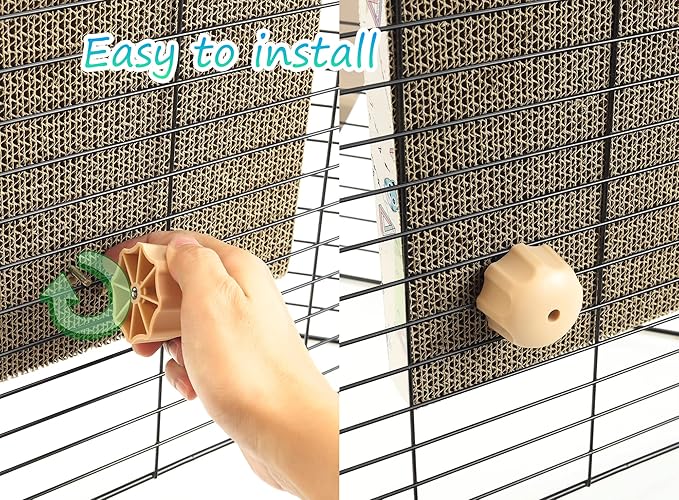 Cat Scratching Post for Cage, Cage Wall Mounted Cat Scratcher, Cardboard Scratcher, SCRC-40X30