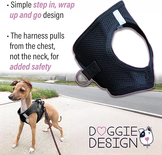 Chest-Pull Dog Harness | Black by Doggie Design