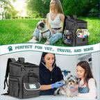 PetAmi Dog Backpack Carrier, Airline Approved Cat Backpacks for Carrying Small Large Cats, Pet Carrier Back Pack, Ventilated Soft Sided for Travel, Hiking, Camping, Max 18 lbs, Charcoal
