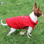 JACKO & CO - Fleece Vest Sweater with Leash Ring - Soft Lightweight Breathable for Puppies Small Medium Dogs, Kitten, Cats, Chihuahua - Warm for Fall/Autumn/Winter (Red, X-Large 17-25lbs)
