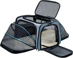 Cat Dog Carrier - Airline Approved Expandable Soft-Sided Pet Carrier with Removable Fleece Pad and Pockets, for Cats/Puppy and Small Animals Large(2 side expandable)