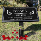 Dog Headstone,Memorial Stone,Black Granite Memorial Garden Stone Engraved with Photo,Pet Headstones Personalized Pet Memorial Stones for Dog,Cat Tombstone (Memorial Garden Stone)