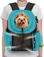 PetAmi Front Carrier Backpack, Ventilated Adjustable Pet Chest Carrier for Dog Cat, Hiking Camping Travel, Small Puppy Medium Cat Carrying Bag, Max 10 lb, Sea Blue
