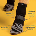 DOK TigerToes Premium Non-Slip Dog Socks for Hardwood Floors - Extra-Thick Grip That Works Even When Twisted - Prevents Licking, Slipping, and Great for Dog Paw Protection (X-Small)