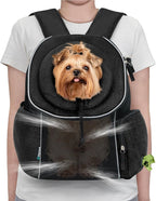PetAmi Dog Front Carrier Backpack, Ventilated Adjustable Dog Pet Cat Chest Carrier Backpack, Dog Carrier for Hiking Camping Travel, Small Dog Puppy Medium Cat Carrying Bag, Max 14 lbs, Black