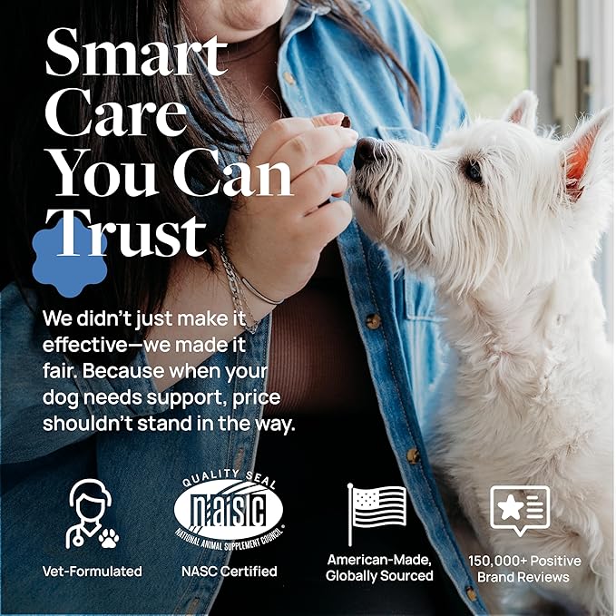 Veterinary Formula Eye Health Supplement for Dogs – Vet-Formulated Tear Stain Chews with Omega 3, Lutein & Cranberry – Smart Vitality Supports Eye Moisture, Stain Reduction & Immunity, 60 Soft Chews