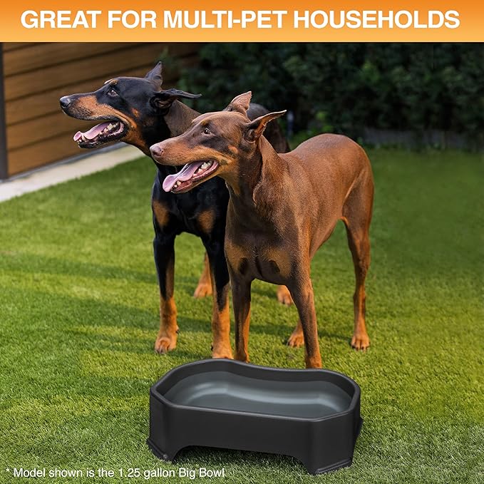 Neater Pet Brands Extra Large Water Bowl for Dogs, Outdoor Dog Water Bowl (2.25 Gallon Extra-Large Capacity), Big Trough Style Food Dish for Indoors or Outside, No Spill Large Dog Bowls, Black