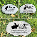 Zatanmulo Personalized Pet Memorial Stone, Garden Memorial Stone Personalized, Rabbit Headstone, Rabbit Tombstone, Memorial Plaque Outdoor, Garden Stepping Stone (Rabbit)