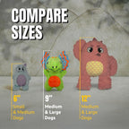 Bite Force - Durable & Strong Dog Toy Green Dino with Squeaker, Kevlar-Reinforced for Aggressive chewers.