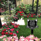 12 inch Metal Cat Memorial Grave Markers for Cats Cemetery Headstones Decorations Grave Pets Cemetery Headstones Ornaments Markers Headstone Pet Stake Graveside Sign Black Sympathy Garden Stake Decor