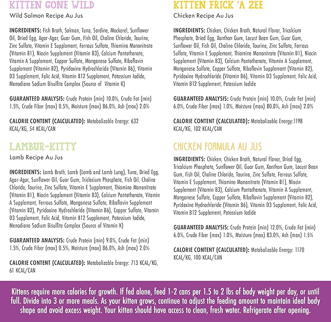 Weruva Cats in The Kitchen Kitten, Kitchen for Kittens Variety Pack, 3oz Can (Pack of 24)