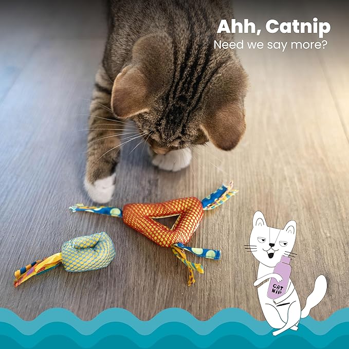 Catstages Catnip Dental Chew – Interactive Chew Toy for Cats with Crinkle Sounds and Textures for Teeth Cleaning, Multicolored