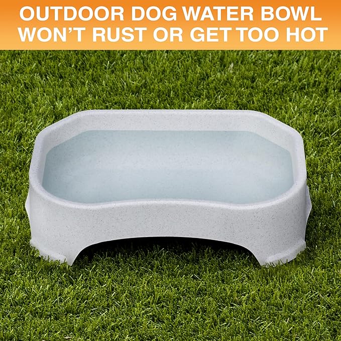Neater Pet Brands Large Water Bowl for Dogs, Outdoor Dog Water Bowl (1.25 Gallon Extra-Large Capacity), Big Trough Style Food Dish for Indoors or Outside, No Spill Large Dog Bowls, Vanilla Bean