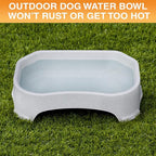 Neater Pet Brands Large Water Bowl for Dogs, Outdoor Dog Water Bowl (1.25 Gallon Extra-Large Capacity), Big Trough Style Food Dish for Indoors or Outside, No Spill Large Dog Bowls, Vanilla Bean