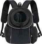 PetAmi Dog Front Carrier Backpack, Ventilated Adjustable Dog Pet Cat Chest Carrier Backpack, Dog Carrier for Hiking Camping Travel, Small Dog Puppy Medium Cat Carrying Bag, Max 10 lbs, Black