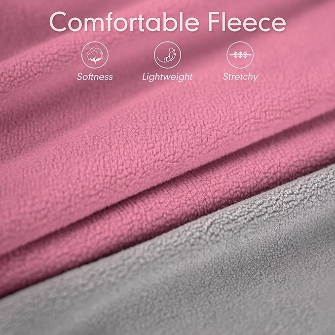 cyeollo 2 Pack Fleece Dog Sweater with Reflective Stripe Pullover Sweatshirt Stretchy Lightweight Sweaters Dog Clothes Coats for Small Dogs Girl Size M Pink & Grey