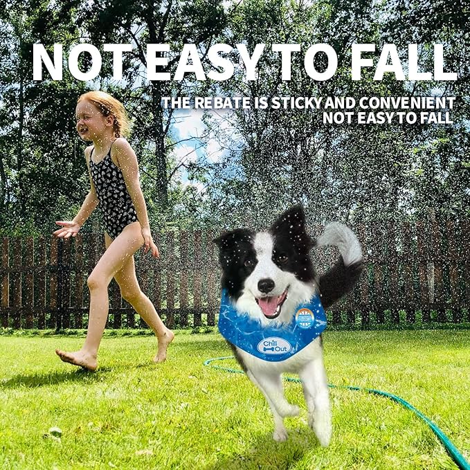 ALL FOR PAWS Cooling Dog Bandana, Ice Bandana for Dogs, Blue, XL, Modern Functional, Unisex, Summer, Dog Cooling Accessories, Neckwear, Water Repellent, Water Ripples Pattern, Pull On Closure