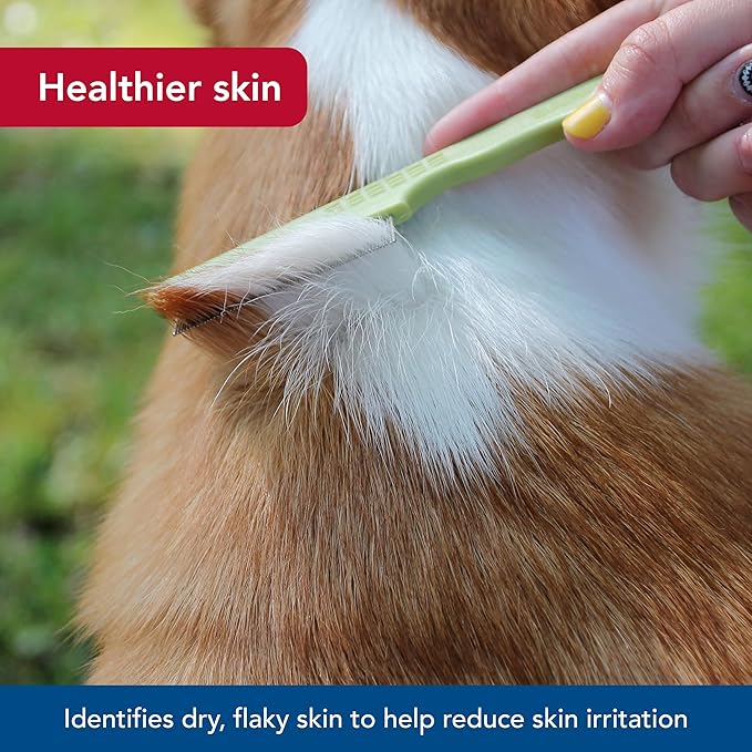 Coastal Pet Safari Double Row Comb - Helps Dry Skin - For Flea Prevention and Detection in Pets with Short and Long Hair