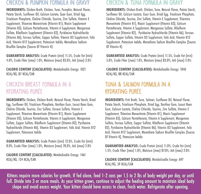 Weruva Cats in The Kitchen Kitten, Kitchen for Kittens Variety Pack, 3oz Can (Pack of 24)