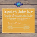 Freeze Dried Dog and Cat Treats, Chicken Liver, All Natural Single Ingredient Freeze-Dried Dog Treat & Snacks, Made in USA, High Protein, Essential Nutrition Raw Food, 8oz