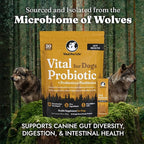 Vital Probiotics for Dogs - Wolf Microbiome, Daily Digestive Health, Dog Probiotics for Digestive Health, Powder Probiotic Supplement, Prebiotics & Postbiotics, Veterinarian Developed, 30 Packets