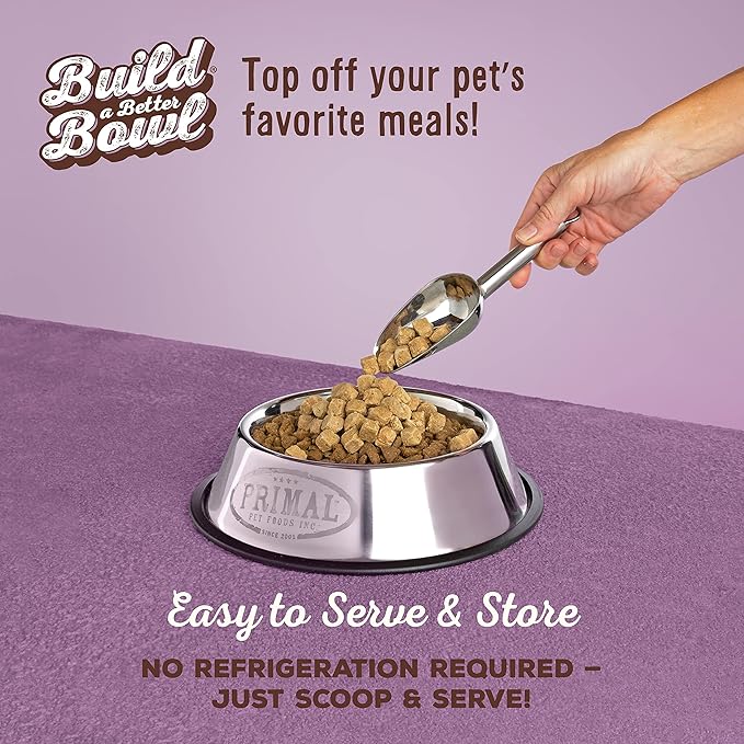 Primal Dog Food Toppers & Cat Food Toppers, Cupboard Cuts, Grain Free Meal Mixers with Probiotics, Raw Freeze Dried Dog Treats & Cat Treats, Great for Training (Turkey, 3.5 oz)