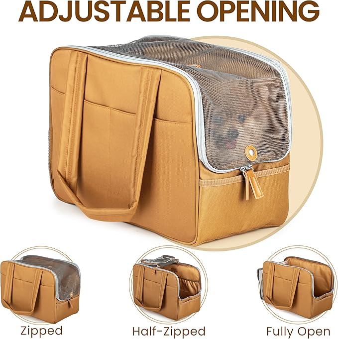 Dog Purse Carrier for Small Dogs – Cotton Padded Interior, Multiple Pockets, Breathable Mesh & Comfortable Strap – Durable Polyester Travel Bag, Lightweight Cat Carrier - Versatile Small Pet Bag