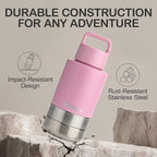Insulated Dog Travel Water Bottle With Detachable Bowls, 3 In 1 Portable Dog Water Bottle Dispenser, Dog Accessories For Walking, Hiking, Camping, Outdoor (Pink-purple, 32 Oz)