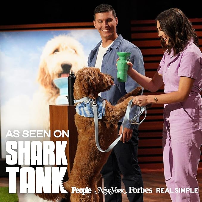 Springer Dog Water Bottle | Portable Travel Water Bottle Dispenser for Dogs | Dog Gift Seen on Oprah's Favorite Things, Shark Tank | Leak-Proof Bottles Fill Bowl with Water | BPA-Free 22oz Sky Blue
