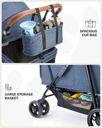 Dog Stroller for Large & Medium Dogs (20–132 lbs), Pet Stroller for 2 Small Dogs, Extra Large Heavy Duty, Foldable & Ventilated, Pink or Navy